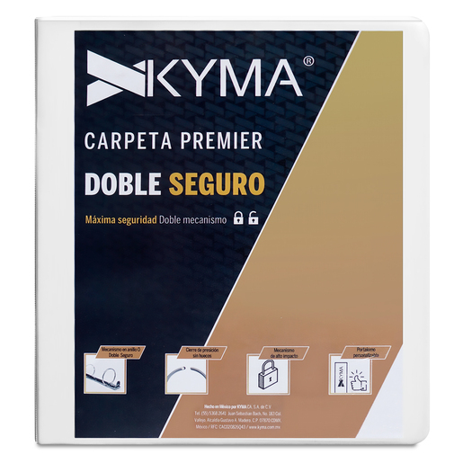 Carpeta Carta con Arillo en O de 1.5 pulg. Kyma Premium / 300 hojas / Blanco